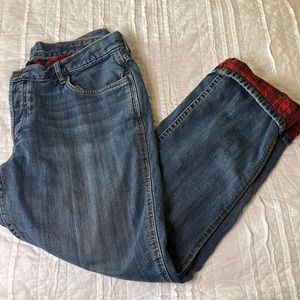 Eddie Bauer flannel lined jeans